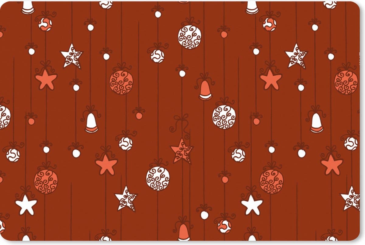 Muismat XXL 120x80 cm - Bureau onderlegger - Bureau mat Patronen - Sterren - Kerstballen - Bureaumat - Gaming mousepad xl - Bureaulegger groot - Computer deskmat - Kerst - Cadeau - Kerstcadeau voor mannen en voor vrouwen