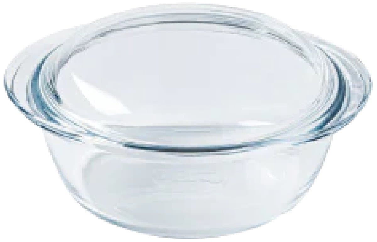 Pyrex Ovenschaal - Braadslede - 1+ 0.4 liter - Rond - Met deksel - glas - 21 x 18 x 10 cm
