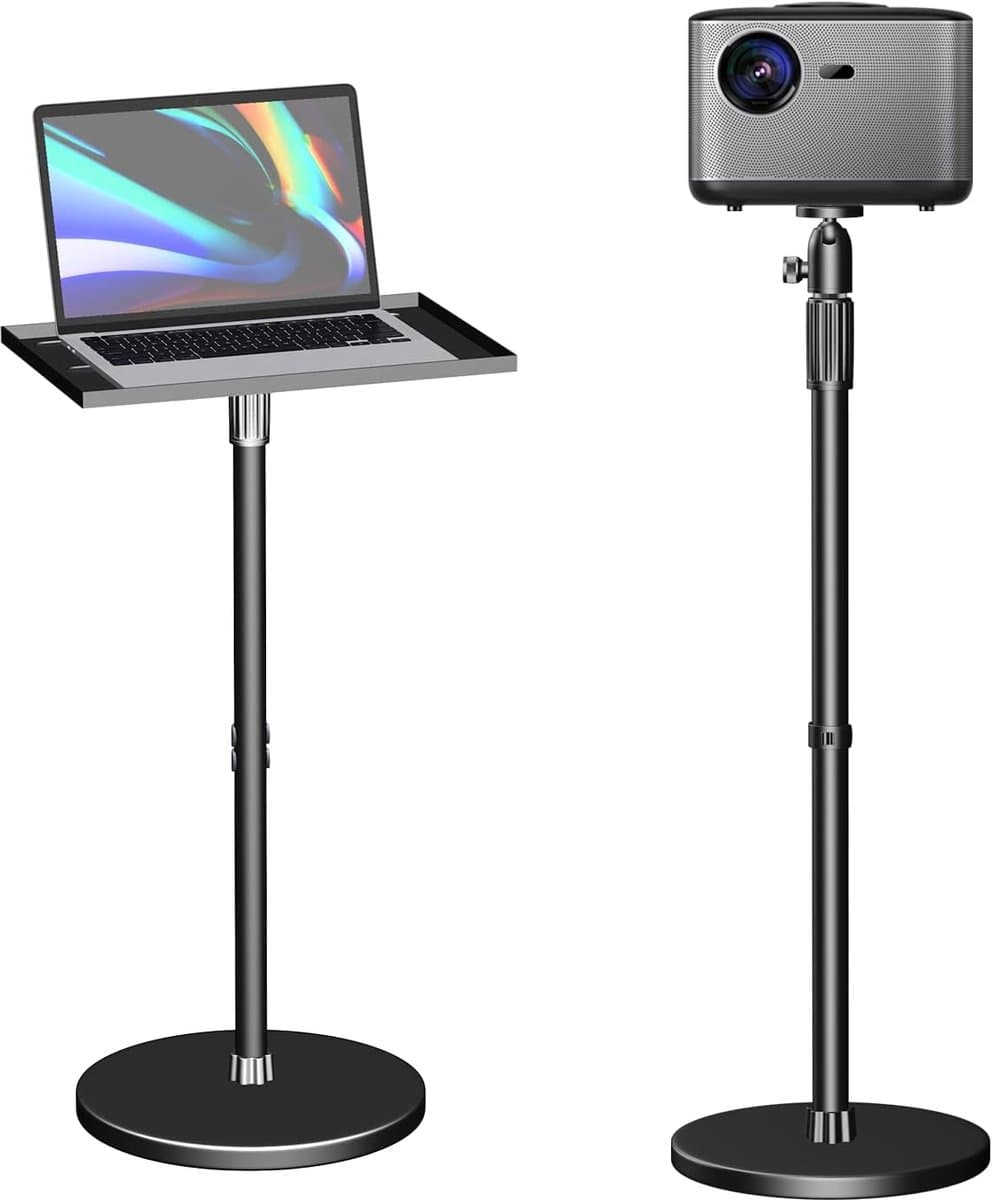 Projector Statief – Beamer Statief Met Laptop Verdieping – Verstelbaar Standaard – Met Wieltjes - Stevige basis