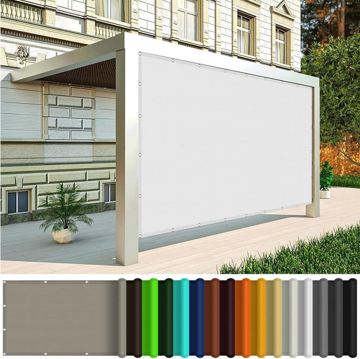 Waterdichte Tuinluifel - Schaduwdoek Rechthoekig - Buiten Zonnenweren - 180gsm Polyestervezel - 2.5 x 5.5 m - Wit