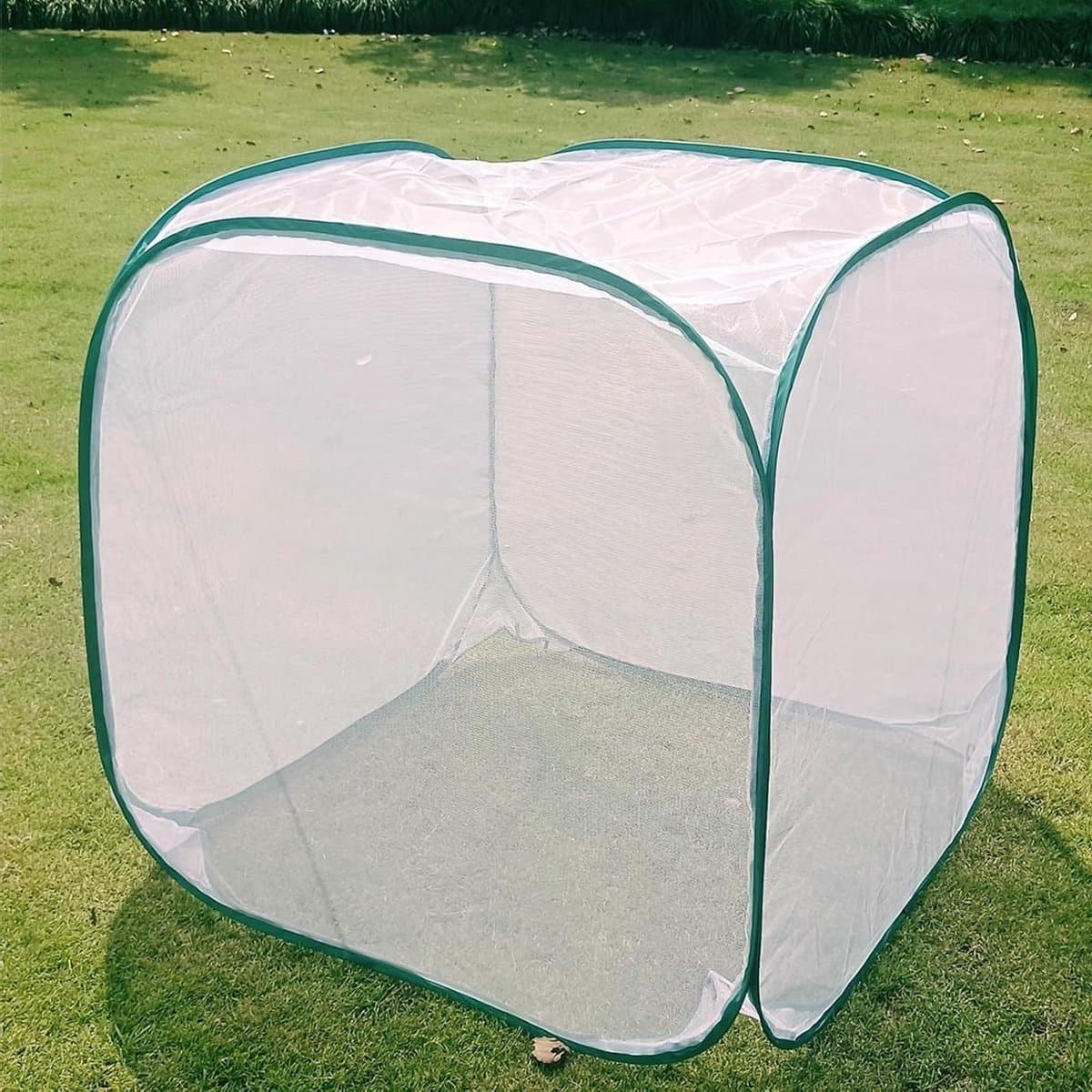 Pop-up kas - Plantentent Kweekkas - Planten beschermen - Ademende mesh stof - 98x98x96cm - Groen