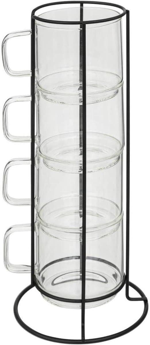 Glazen Mokken - Kopjes met Hanger - Dranken Serveren - Transparant Design - 30 cl - Doorzichtig