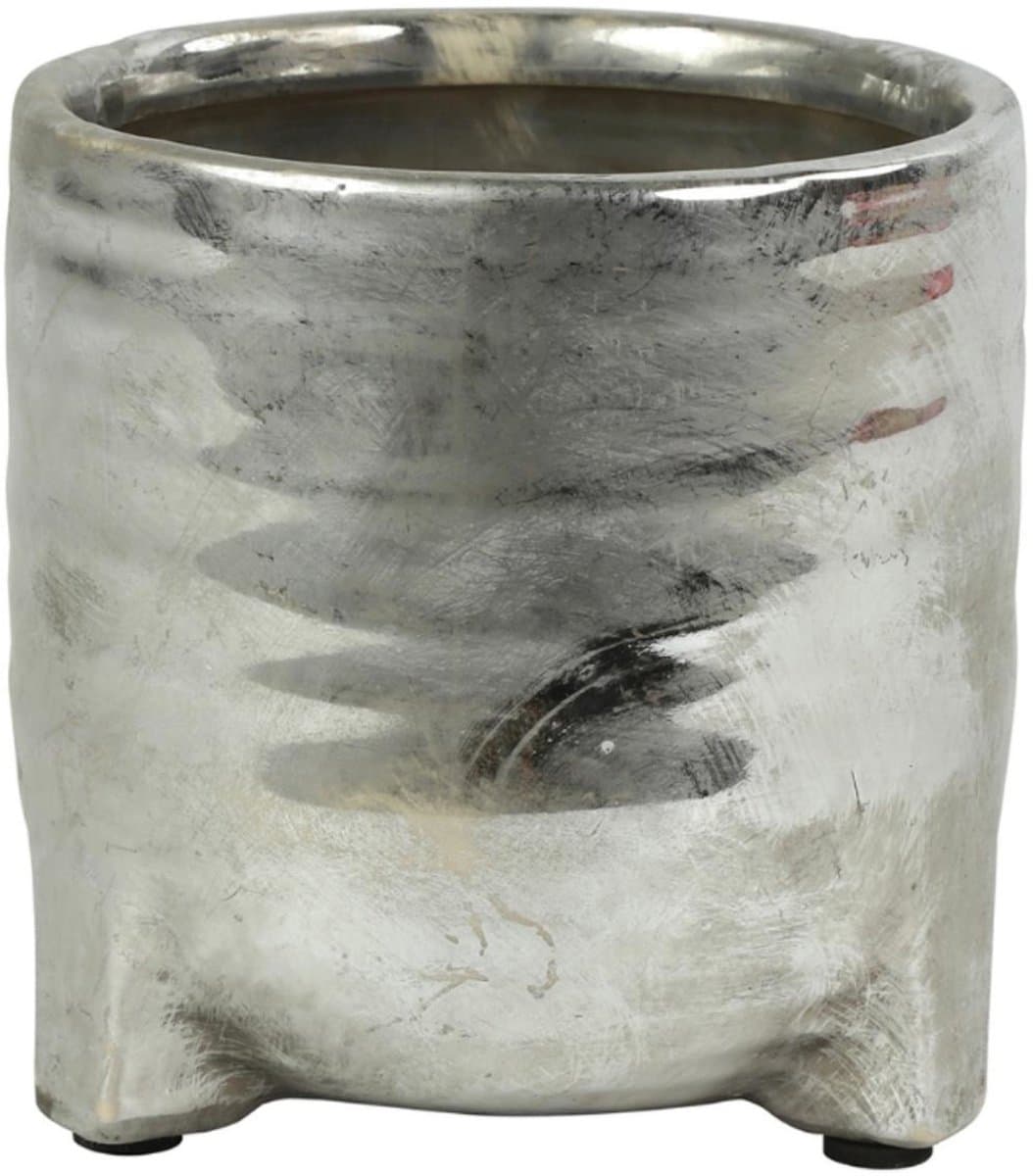 Countryfield bloempot zilverkleur 14 cm - moderne plantenpot decoratie.