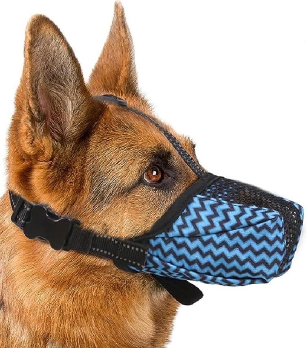 Honden muilkorf - Verstelbaar ademend - Veiligheid voor honden - Ergonomisch mesh ontwerp - Maat XL - Blauw