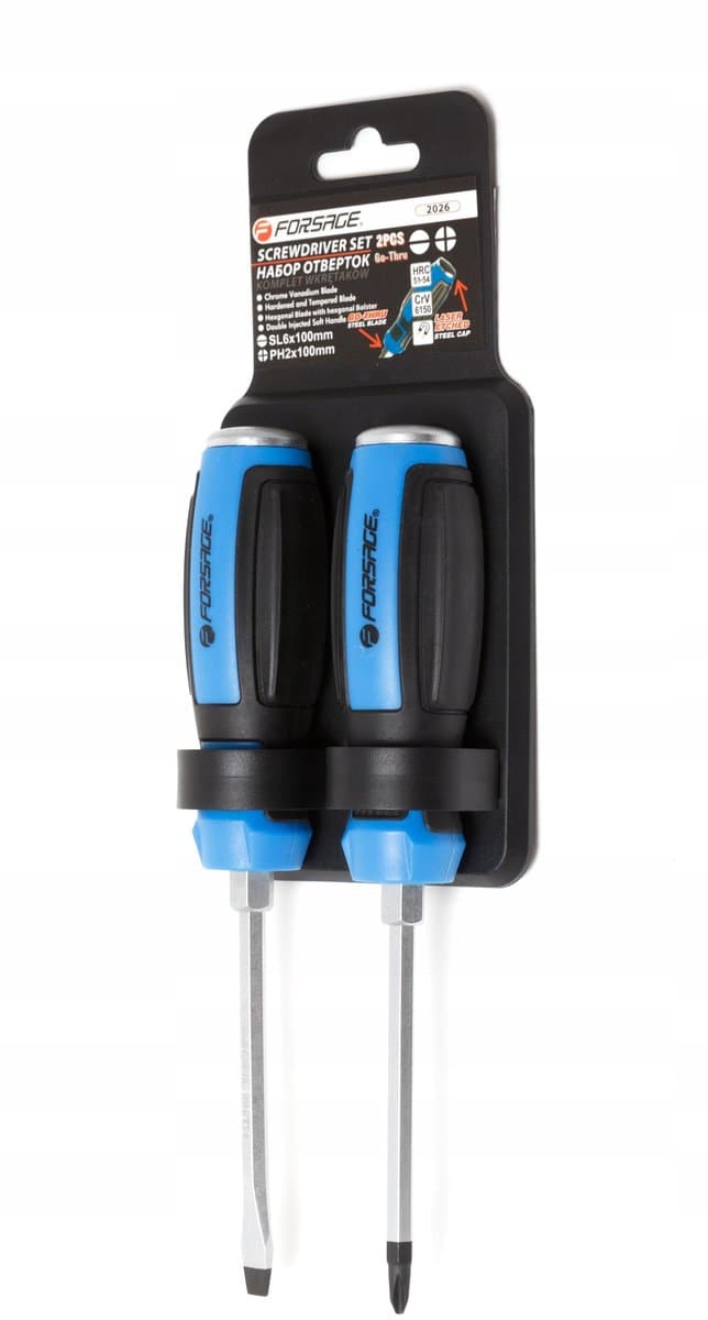 Forsage F-2026 - Schroevendraaier Set - 2 Stuks - Magnetische Punt - S2 Staal