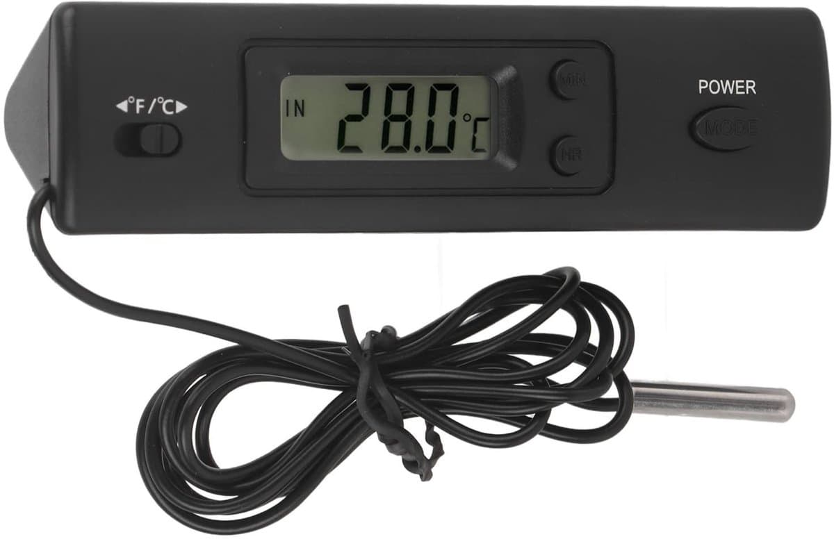 Dailygoody - Digitale Thermometer - Binnen-buitenthermometer - LCD-display - Temperatuurmeter - Voor Koelkast, Vriezer, Aquarium - Betrouwbare Sensoren
