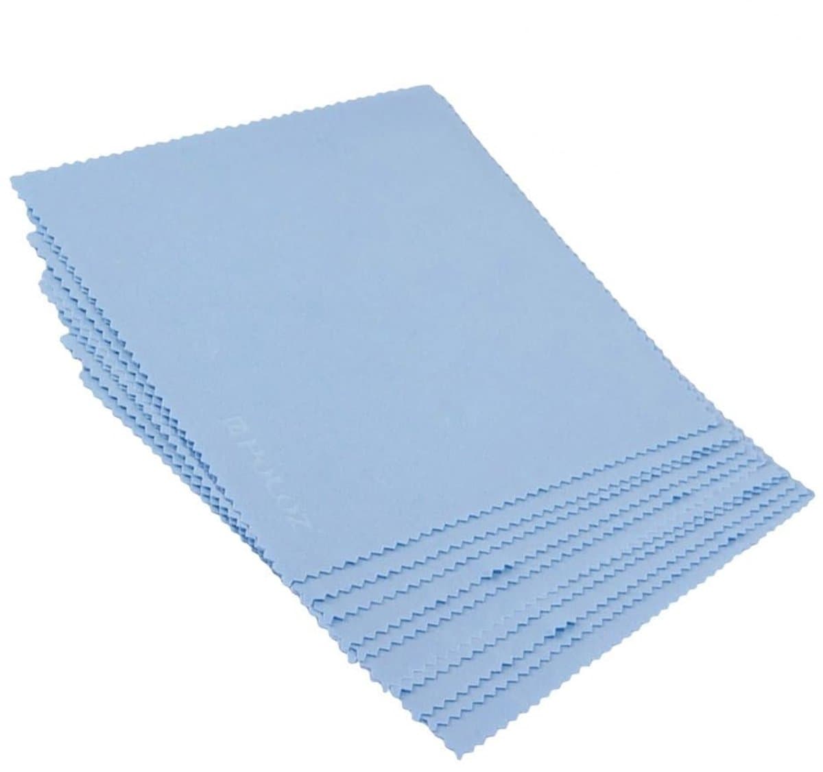 Virtubuy - Microfibre schoonmaakdoekjes - Herbruikbaar - Blauw - Perfect voor brillen en camera's - 50 stuks - Ideaal voor onderweg
