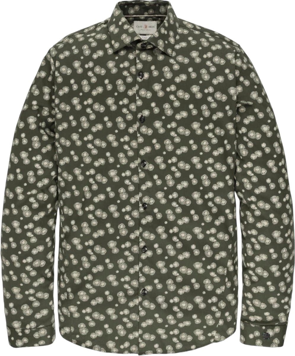 Cast Iron - Heren Overhemden CSI207630 - Groen - Maat L
