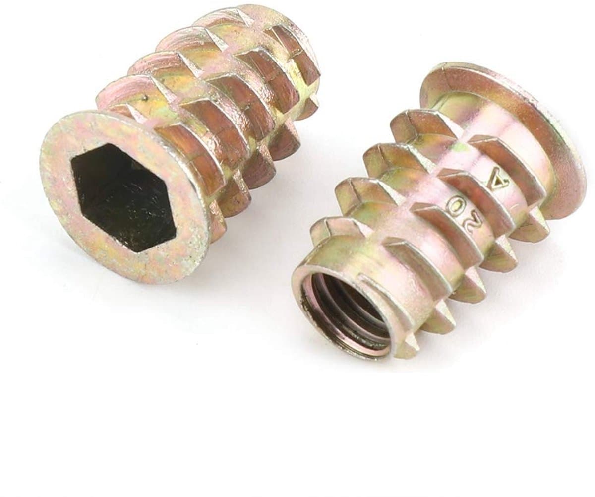 Allecto - Meubelmoeren - Zink legering - 20 stuks - Hexagon moeren - Geschikt voor houten meubels - Duurzaam en sterk - Perfect voor meubelmontage