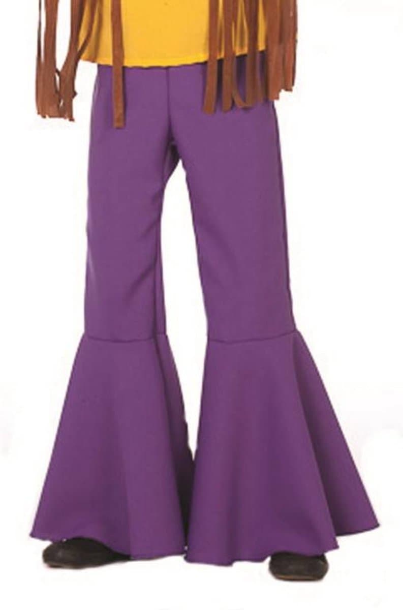 Hippiebroek bi-stretch kind paars - Maat 140