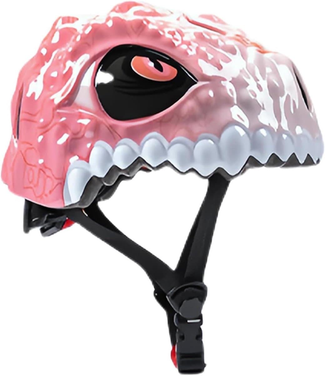 Kinderfietshelm - Scooterhelm Kind - Veilig Fietsen - Cartoon Dinosaurus Design - Verstelbaar - Roze