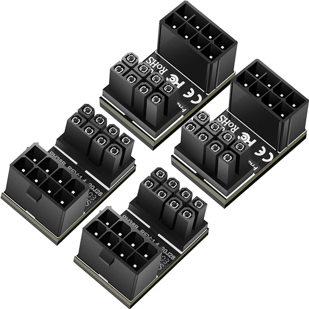 Dailygoods - Dailygoody - 8 Pin Hoekadapter - GPU Voedingskabel - 180 graden - Geschikt voor PC - 4 Stuks - Hoge kwaliteit - Betrouwbaar