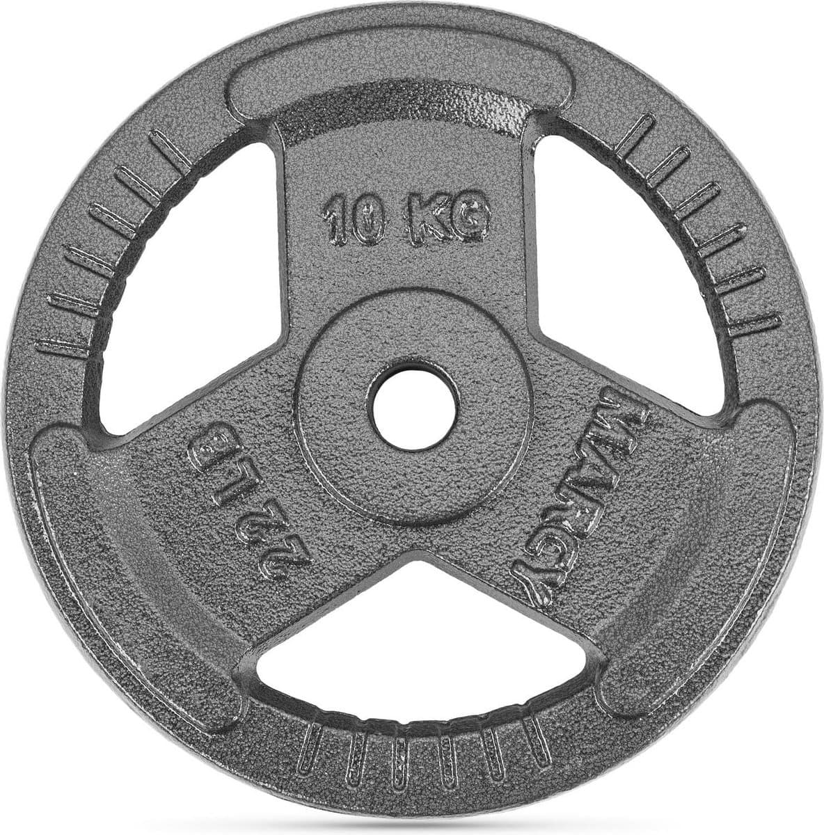 Gewichtsplaten Set - Fitness Schijven - Kracht Training - Tri-Grip Ontwerp - 10 kg per stuk - Zwart