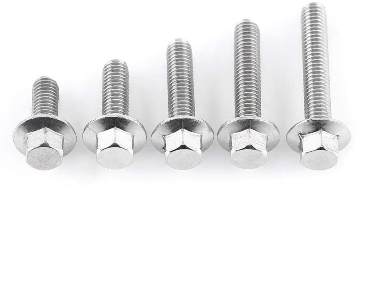 Dailygoods- Schroeven 10 stuks - M6 Flens - Roestvrij Staal 304 - Zeskant Bouten - Corrosiebestendig - Voor Bevestigingen - Bevestigingsmiddelen