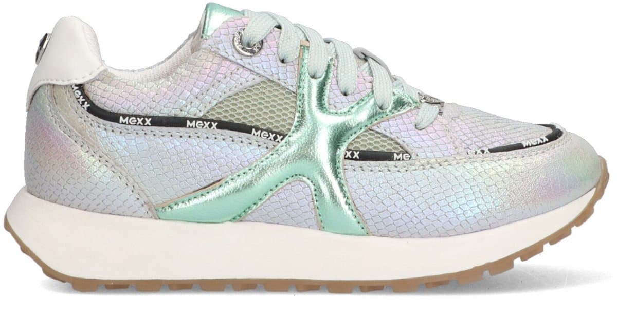 MEXX Kids XX825203-559 Meisjes Lage Sneakers - Groen/Wit - Leer - Veters
