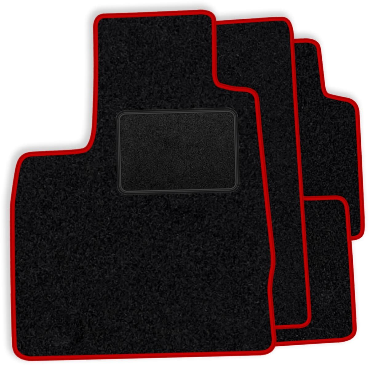 Set veloursmatten geschikt voor Seat Mii 2011-2012 - rode afwerking