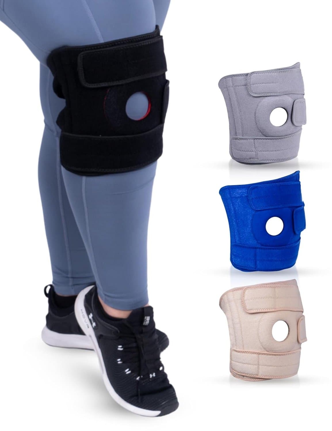 Zivano Kniebrace - Kniebrace Dames - Ondersteuning Knie - Zwart - 12cm x 4cm x 21cm