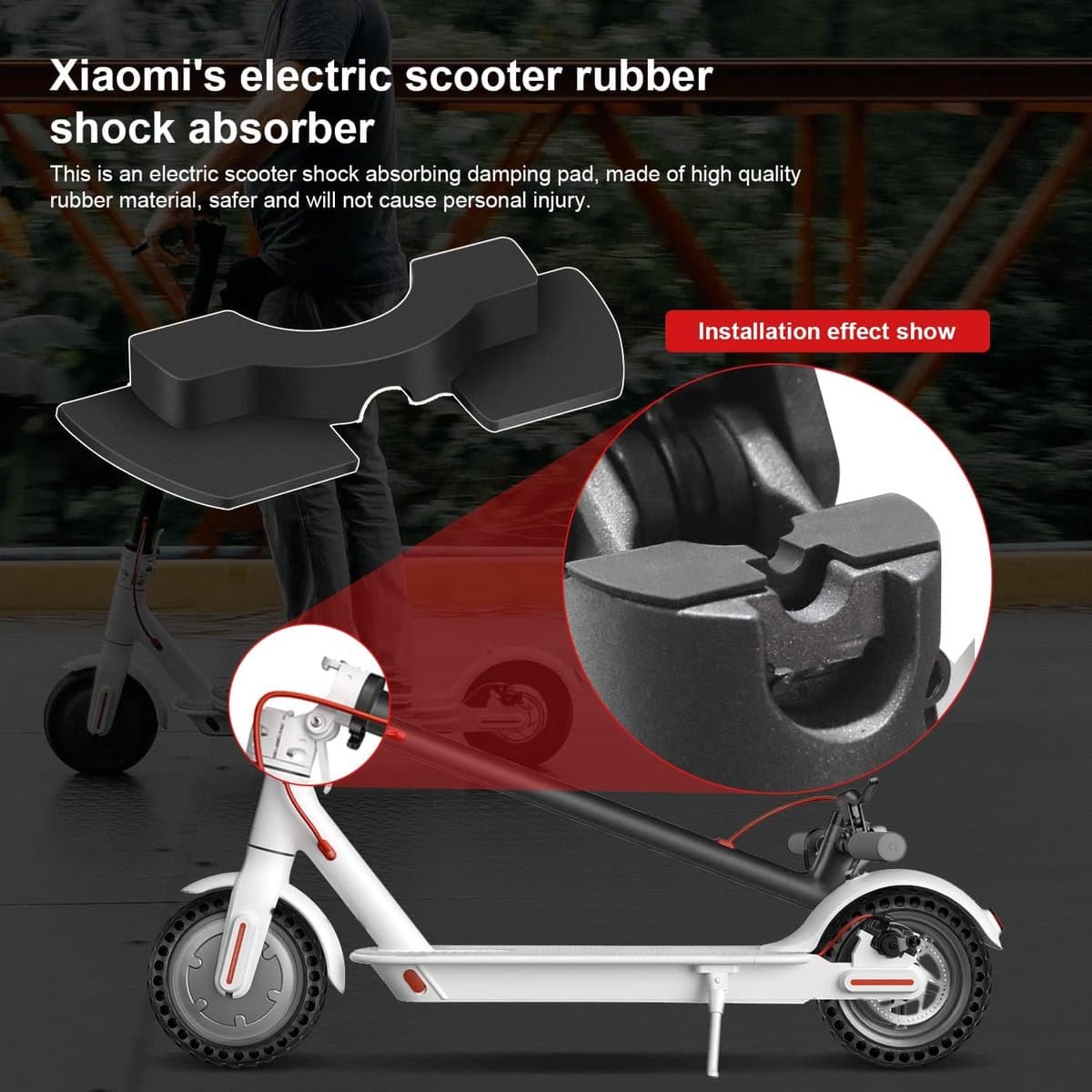 Pack of 6 Scooter Vibration Dampers 3D Rubber Vibration Dampers Compatible with Xiaomi M365 1S Essential Pro 2 - ShopVlot