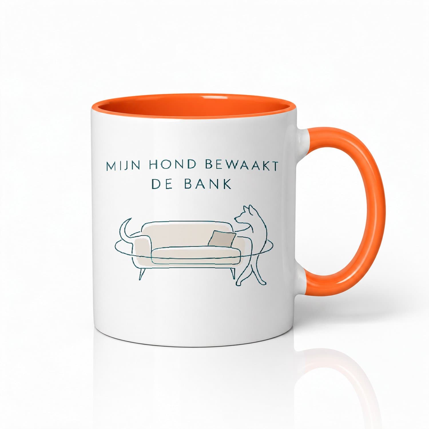 Minimalistische Snoezelstand Mok – Fijne One-Line Art Koffiemok voor Hondenliefhebbers en Thuisontspanning