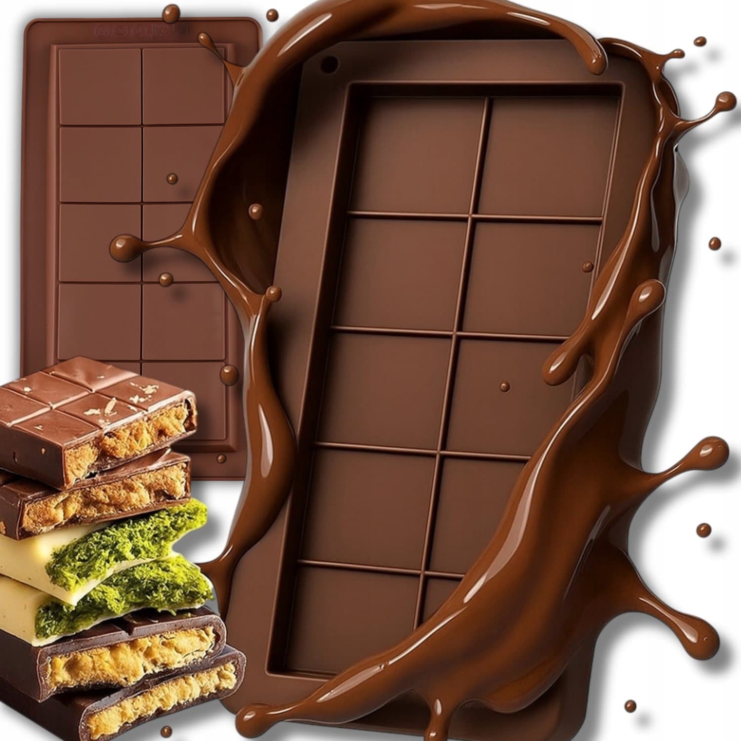 2x Luxe Siliconen Chocoladevorm - Dubaï Stijl XL Tablet