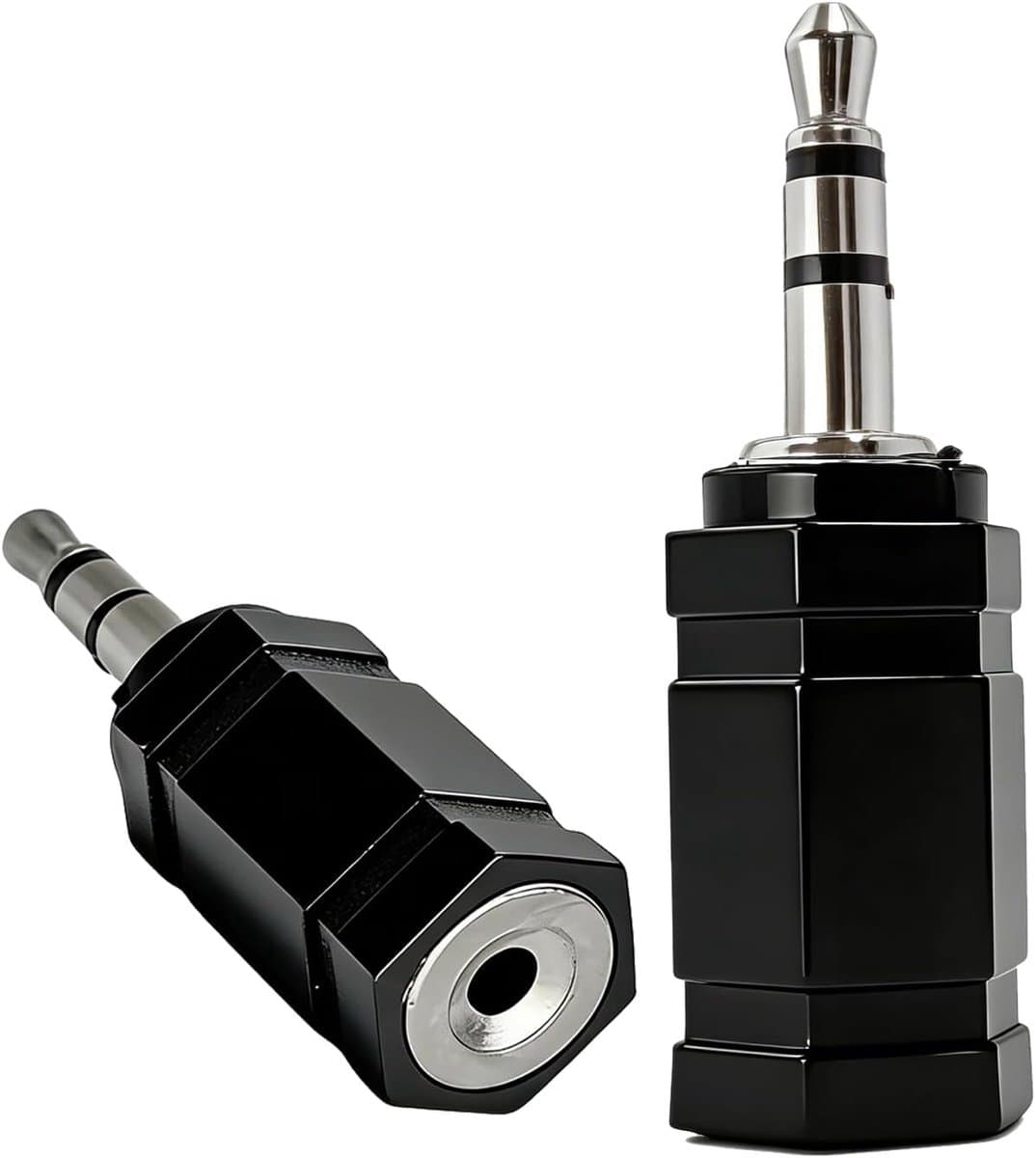 3,5 mm Stereo Mannelijk Naar 2,5 mm Stereo Vrouwelijk, Geschikt Voor Microfoon Hoofdtelefoon Luidspreker, Zwart, 2-Pack
