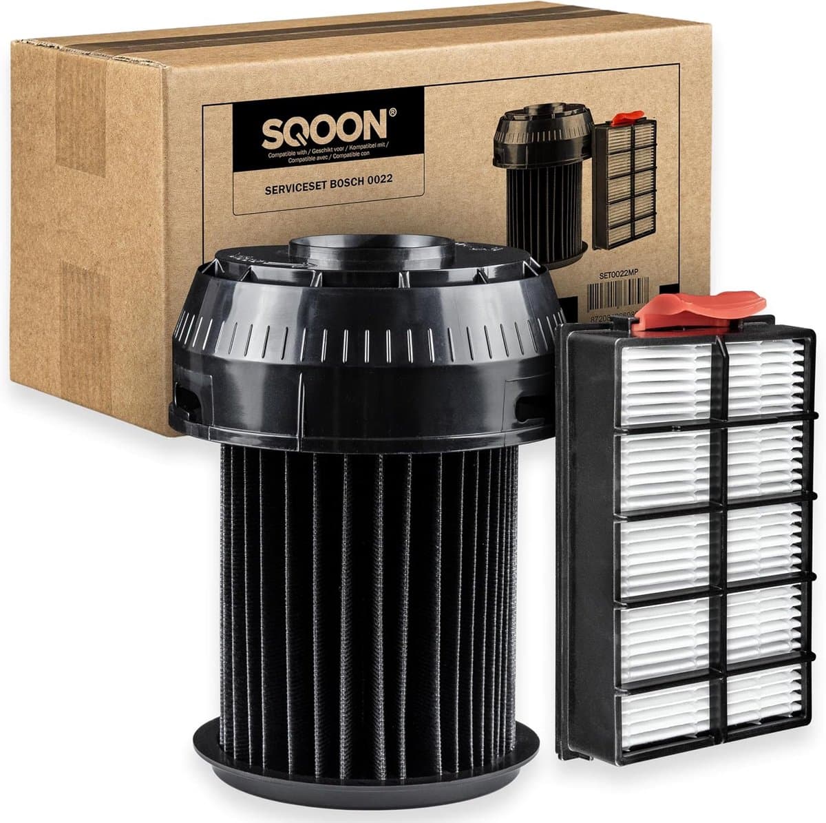 Serviceset geschikt voor Bosch Roxx'x stofzuigers, Gelijk aan: 00649841, 00570324, Cilinderfilter & HEPA-filter voor - ShopVlot