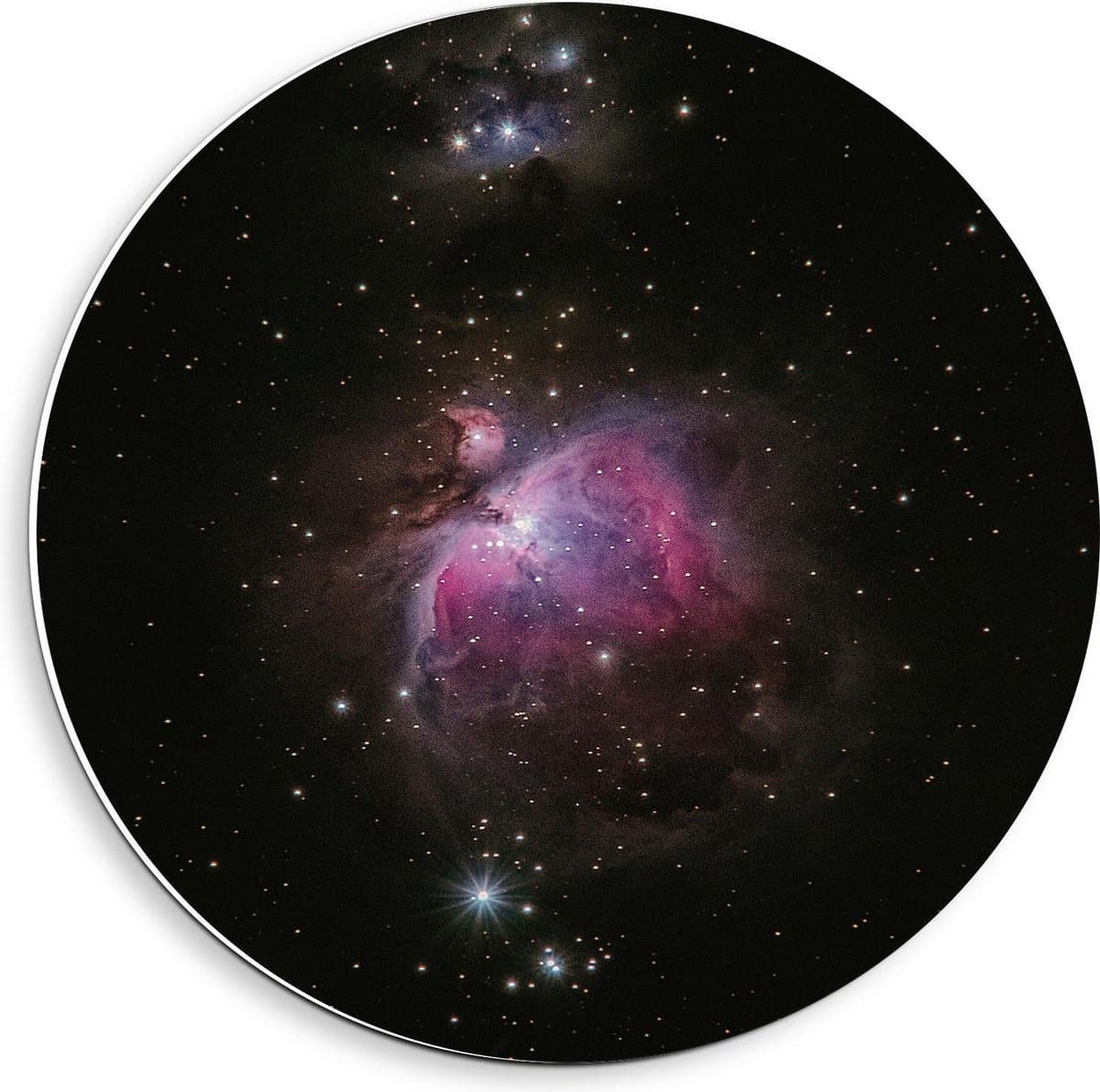 Forex Wandcirkel - Paarse Vlek in Heelal - 40x40cm Foto op Wandcirkel (met ophangsysteem)