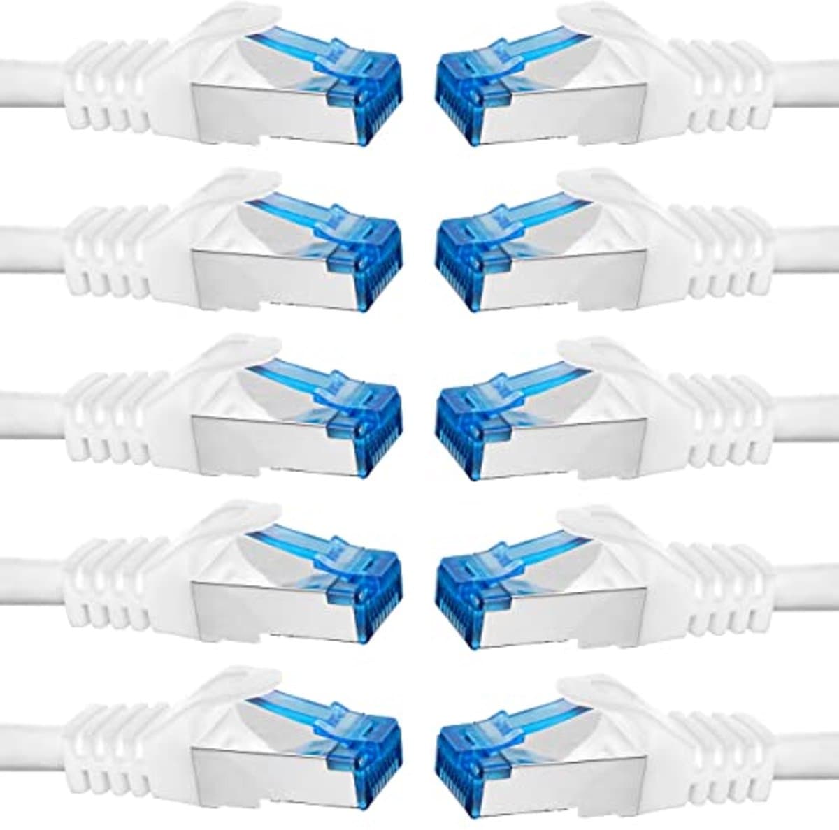 CAT.7 10 stuks 0,15 m Gigabit Patchkabel - Ethernet LAN DSL-kabel - Hoogwaardige koperverbinding voor snelle netwerkverbindingen