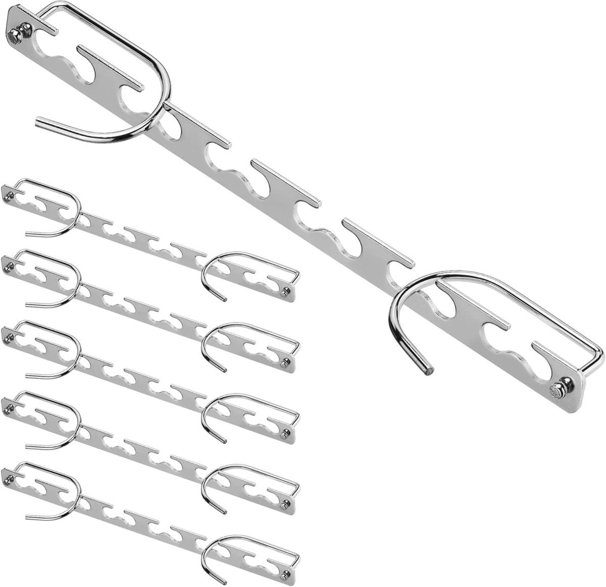 Orivio - Set van 6 metalen kledinghangers voor ruimtebesparing - Meervoudige kleerhanger voor kleding - 6-in-1 hanger voor kleding - Geschikt voor rokken of broeken - Handige kastorganizer