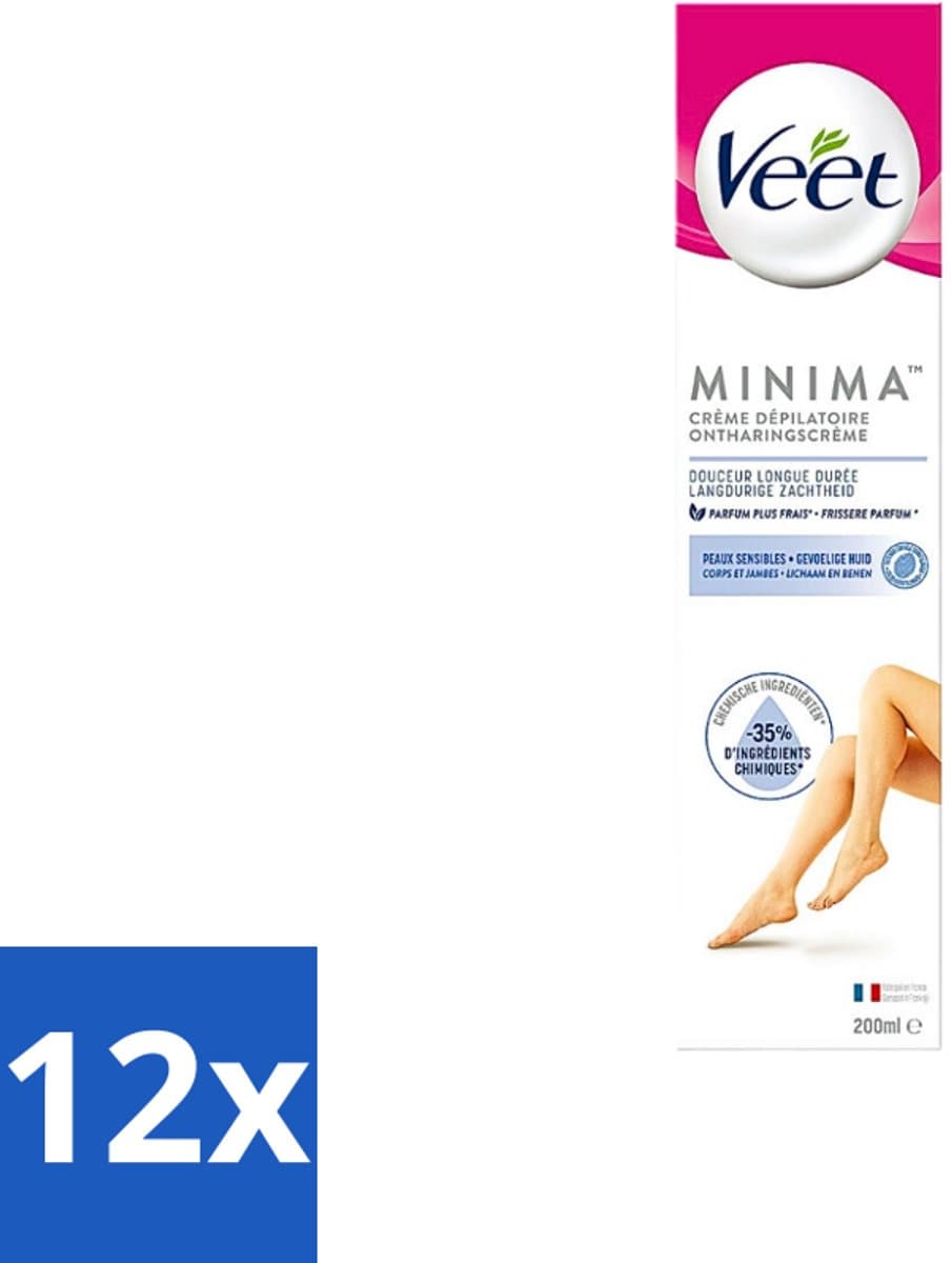 12 x Veet Ontharingscrème Pure Normale Huid 100 ml - Ontharingscrème - Veet - Gladde Huid - Zachte Huid - Ontharen Benen
