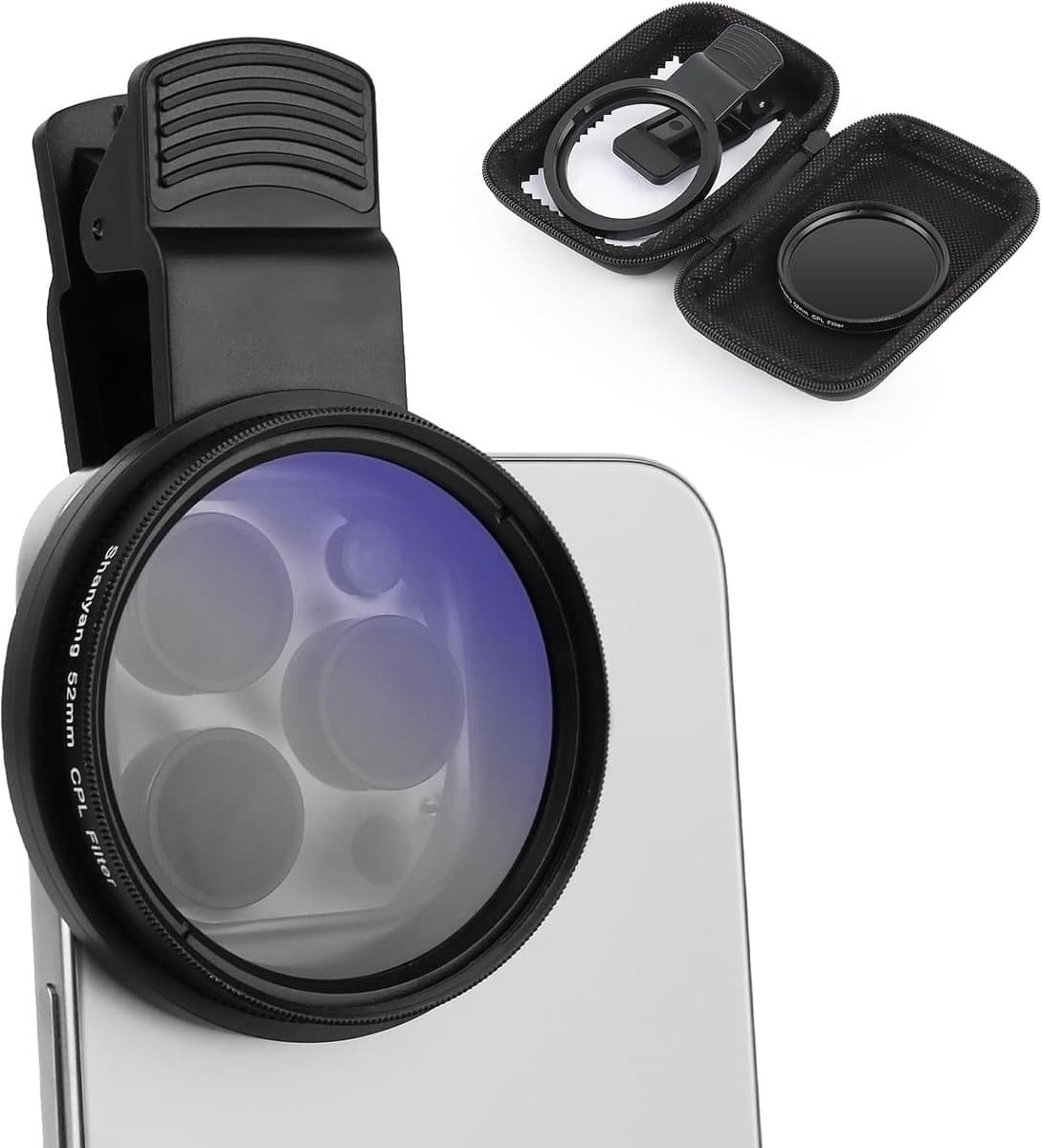 CPL Polarisatiefilter 52 mm voor Mobiele Telefoons en Camera's - Verbeter Kleurverzadiging en Verminder Reflecties