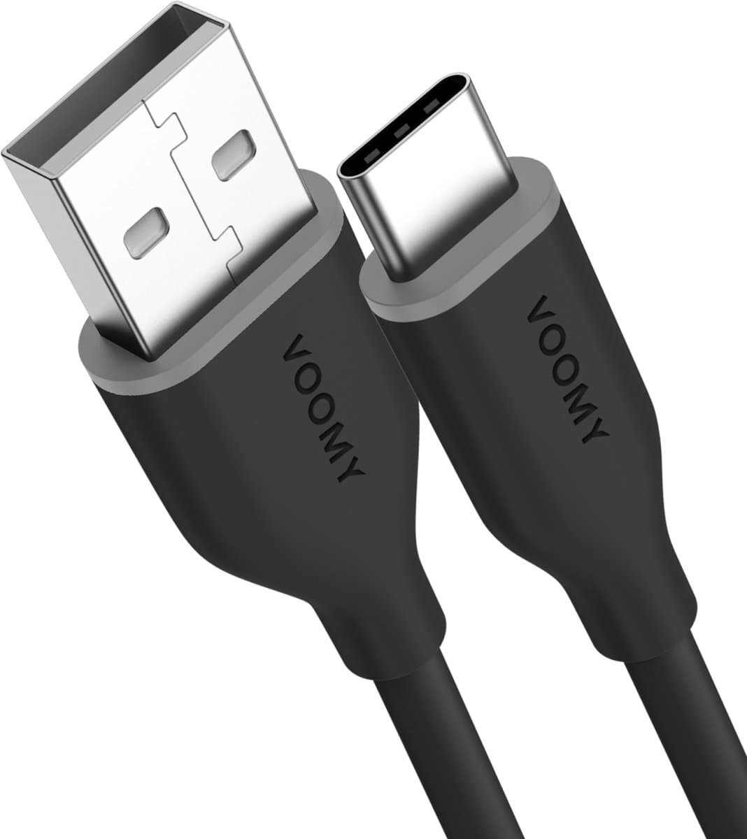 Voomy USB C Kabel - 1 Meter - USB-A naar USB-C Oplaadkabel - Universele Snellaadkabel - Geschikt voor Telefoon en Tablet - Zwart
