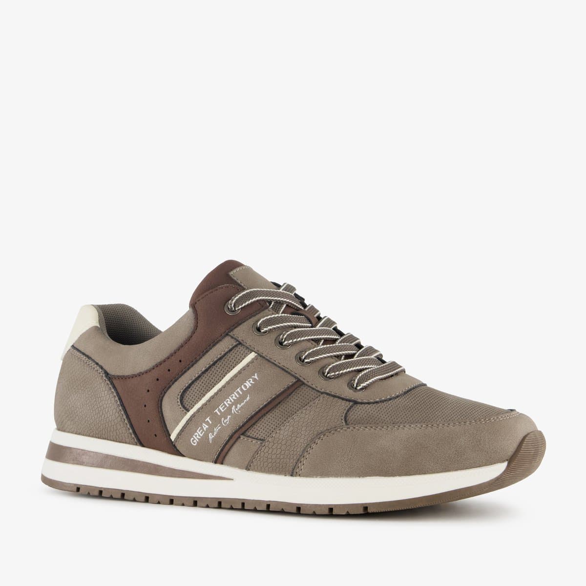 Blue Box heren sneakers beige bruin - Maat 40 - Uitneembare zool