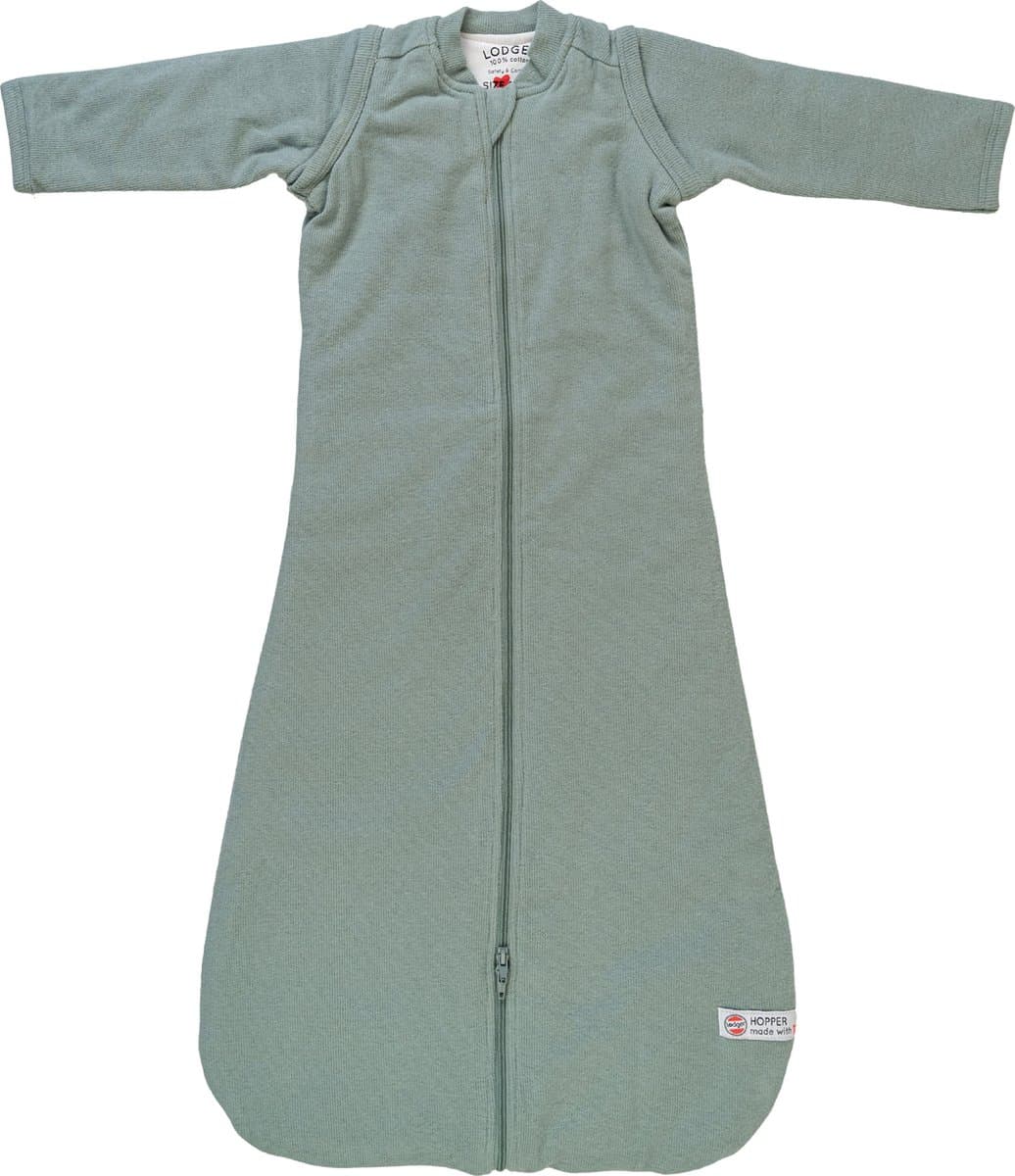 Lodger Hopper - Baby Slaapzak Winter met afritsbare mouwen - 80cm - 3.3 TOG - Autostoel - Groen - Winterslaapzak