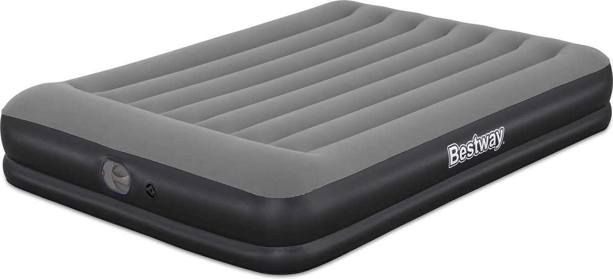 Bestway Tritech Luchtbed Queen met Ingebouwde USB Pomp - 80 inch x 60 inch x 14 inch (2,03 m x 1,52 m x 36 cm), Grijs