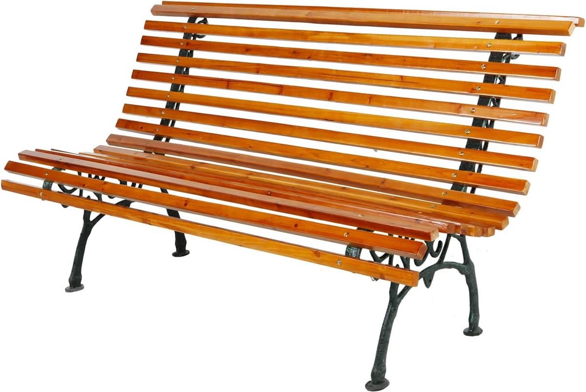 XXL Parkbank Tuinbank Luxe Metaal en Massief Hout 150 cm Natuurlijk