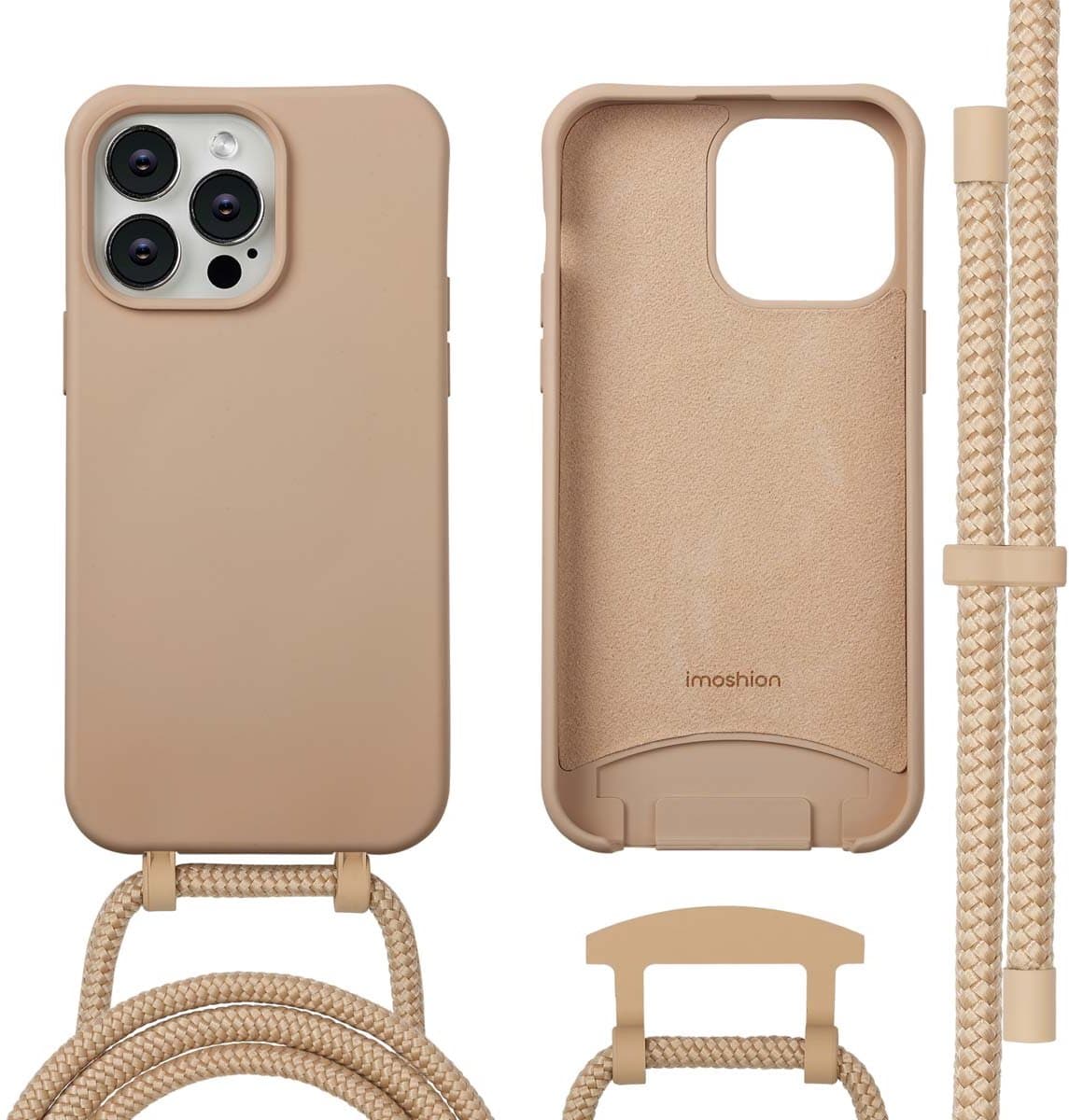 imoshion Hoesje - Geschikt voor iPhone 14 Pro Max - Color Backcover met afneembaar koord geschikt voor MagSafe - Nude