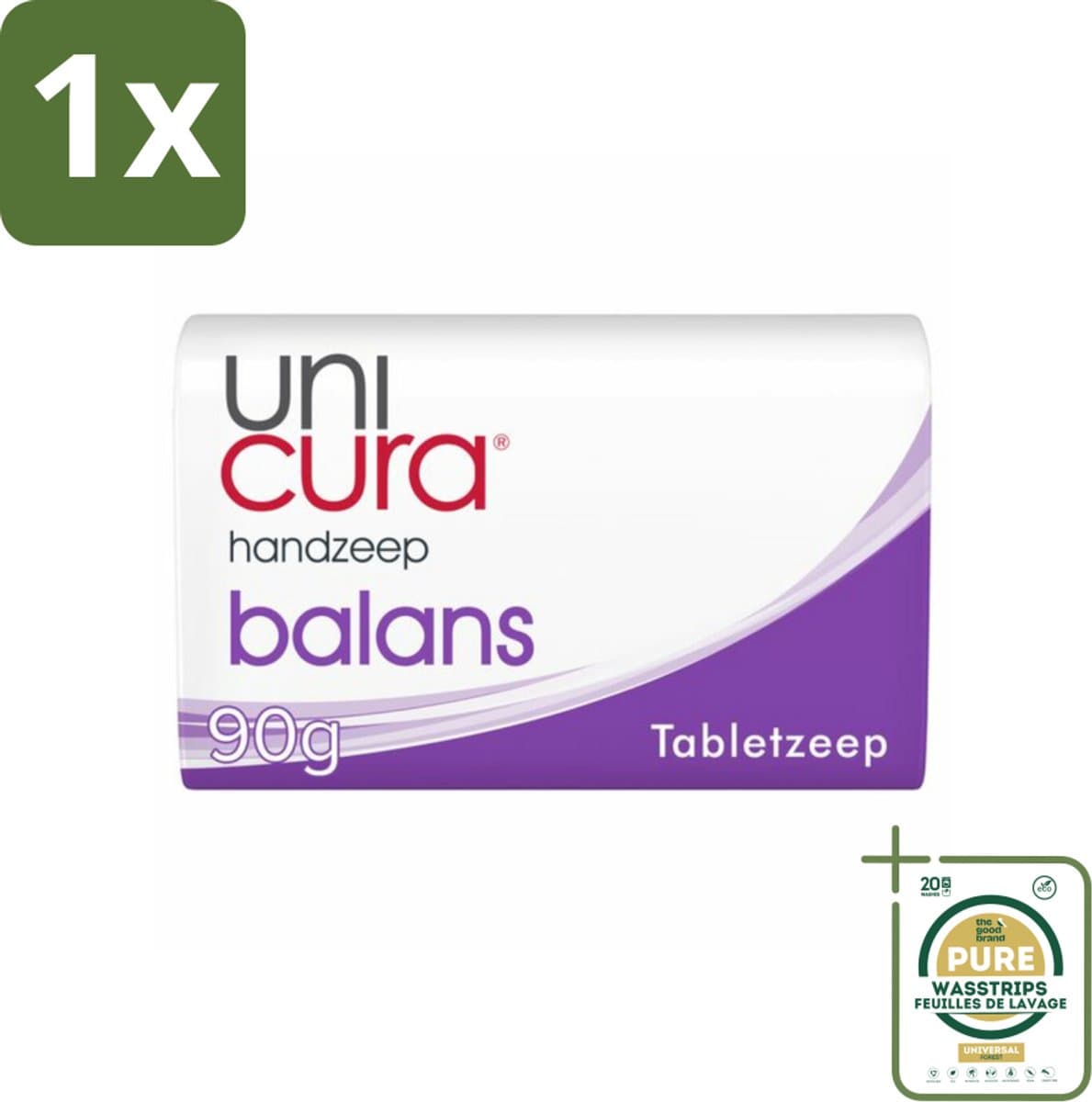 1 x Unicura Tabletzeep Anti Bacterieel Balans 180 gr- Handzeep - Antibacterieel - Hygiëne - Handen Reinigen - Handen Beschermen