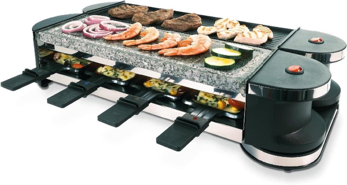 Zyrex® Gourmetstel 8 personen - Gourmetstellen - Gourmet - Zwart - ‎30cm x 58cm x 23cm