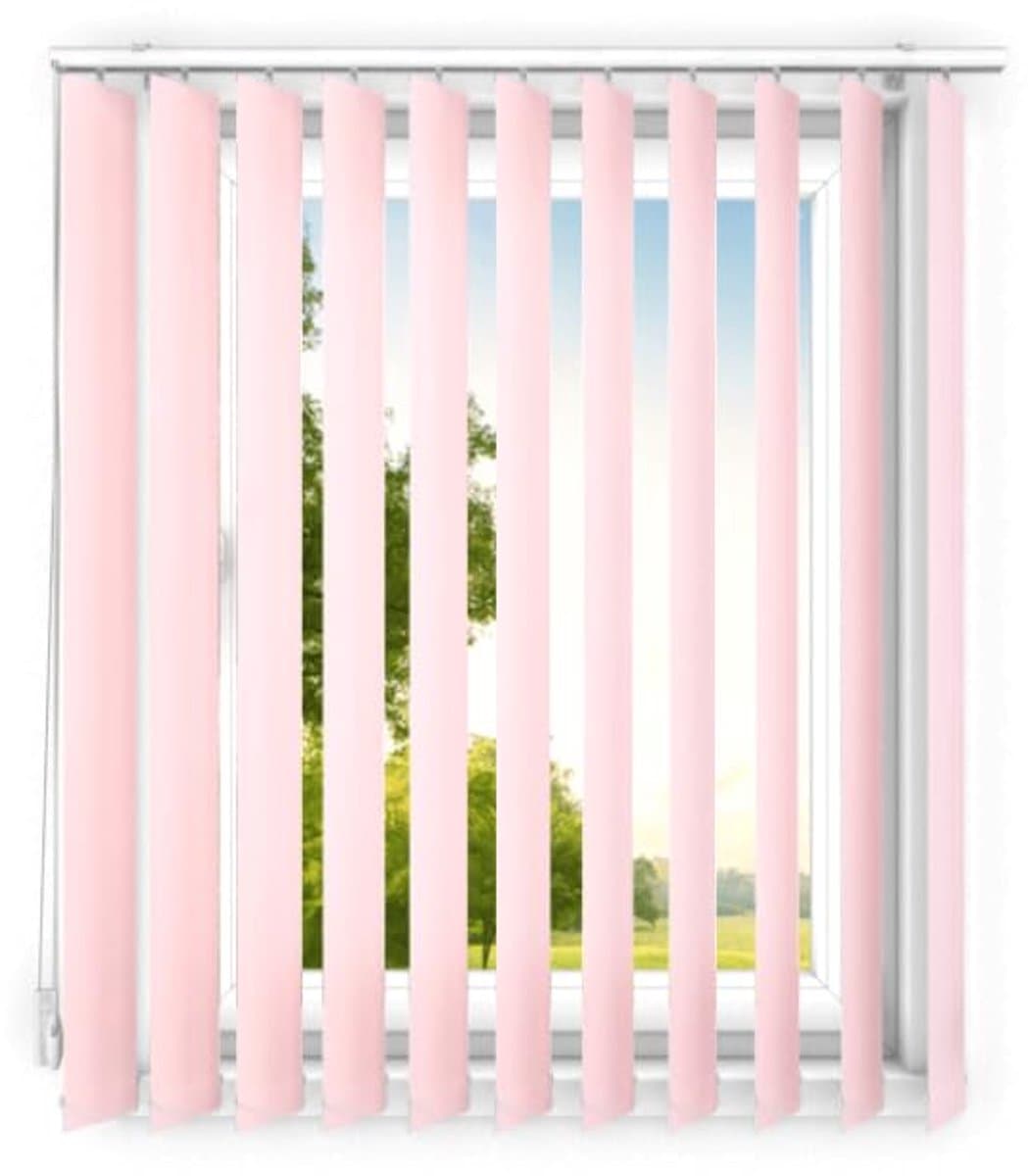 time4blinds - verticale lamellen - lamellen voor kantoorwerkplekken en voor thuis - Slaapkamer Jaloezieën - Keuken Jaloezieën - 190x180 cm - Lichtroze
