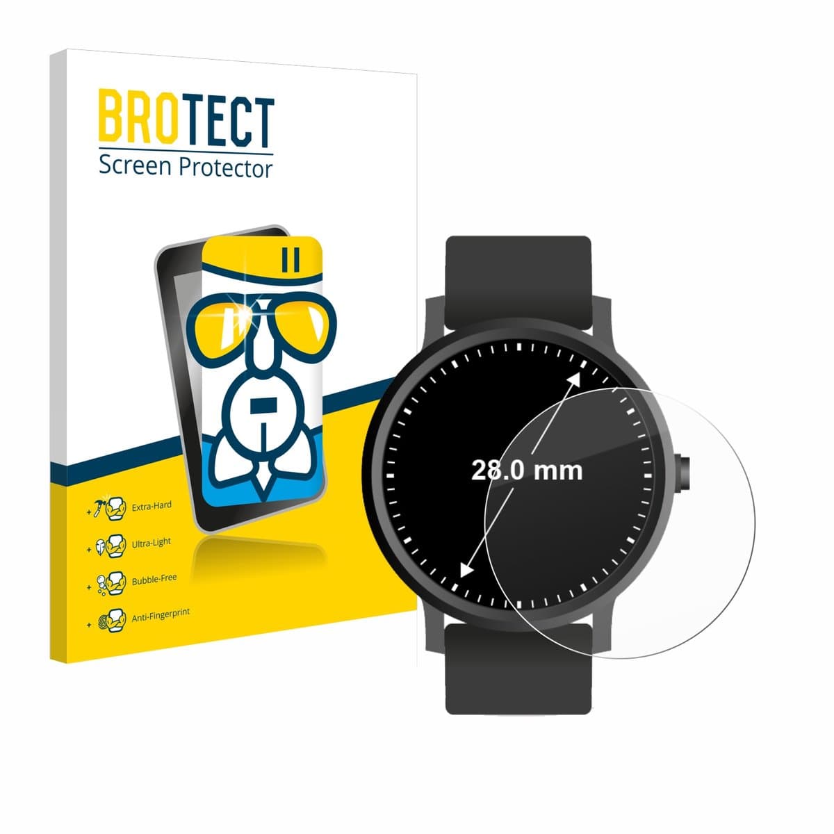 Screenprotector voor Horloges (Rond, ø: 28 mm) Beschermglas transparant