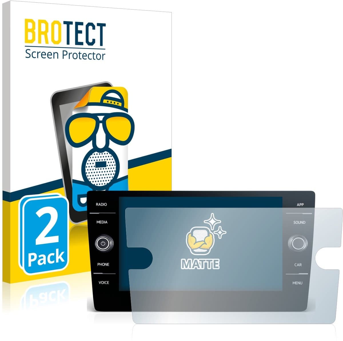 BROTECT - Screenprotector voor Volkswagen Touran 2017 Discover Media 8" 2017-2019 - Folie Beschermfolie matte 2 Stuks