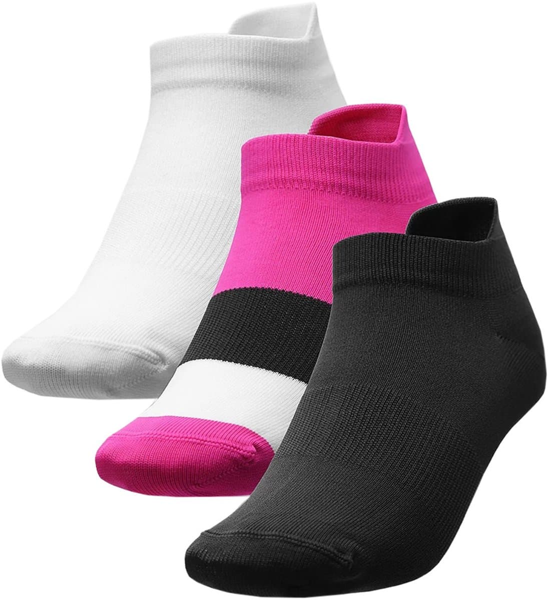 4F Sokken Dames Zwart, Fuchsia, Wit ++10 - Maat 35-38