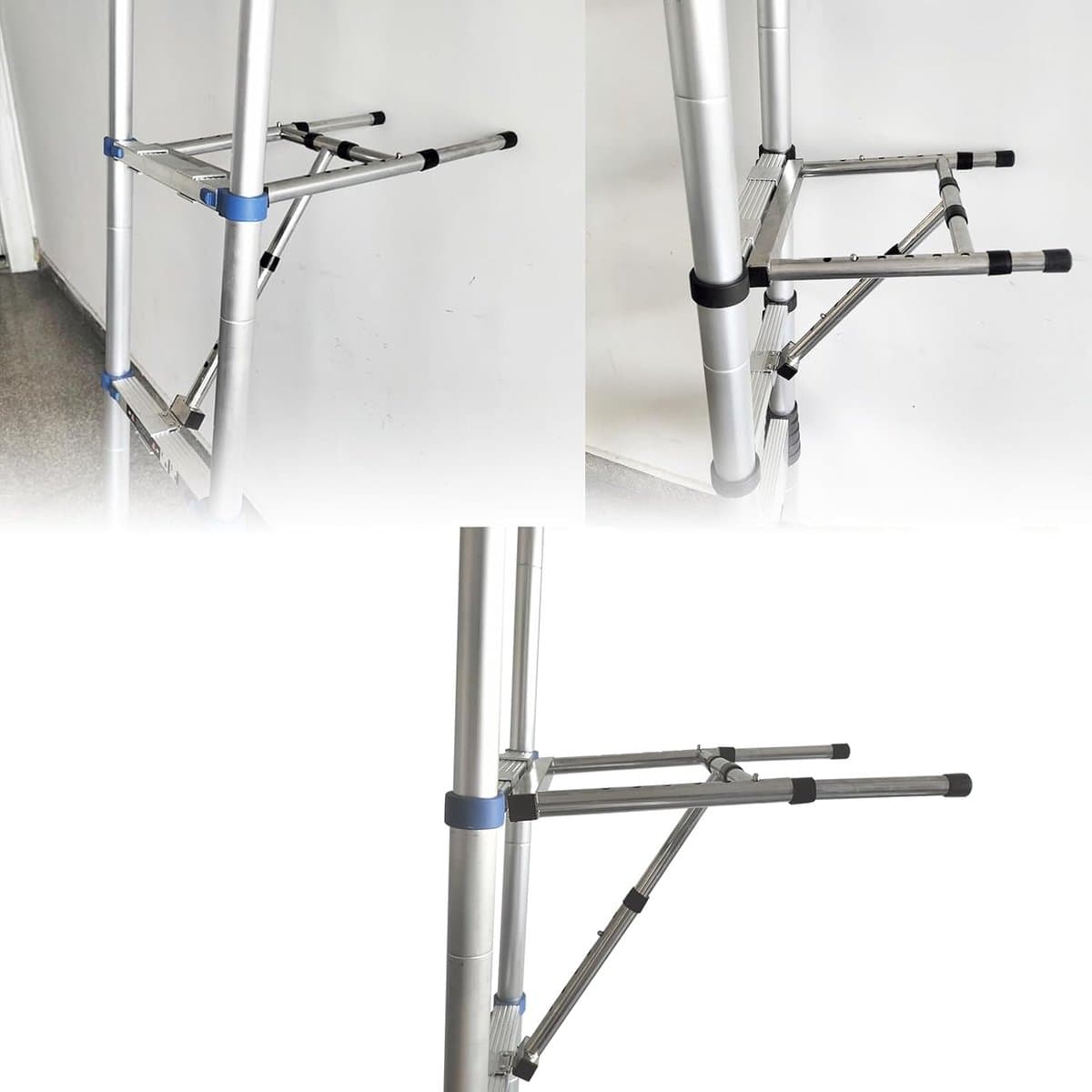 Wandladder Stabilisator - Ladder Steun - Veilig Werken - Verstelbaar 30-45cm - 150kg Draaglast - Aluminium