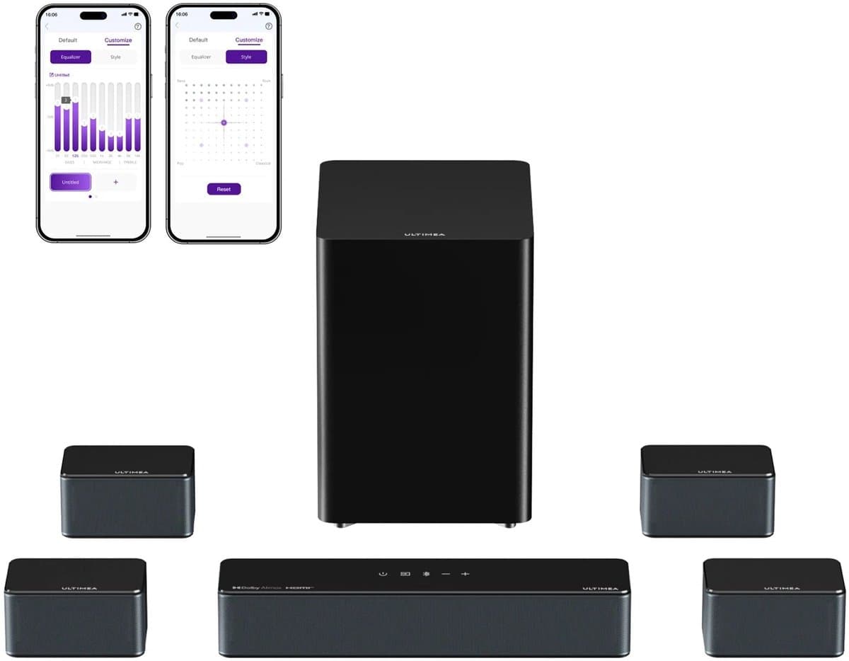 Poseidon D80 Boom Soundbar – Home Cinema Speaker – Surround Sound Systeem – Bluetooth Speaker – Wireless Subwoofer – Dolby Atmos – 7.1 Kanaals 500W