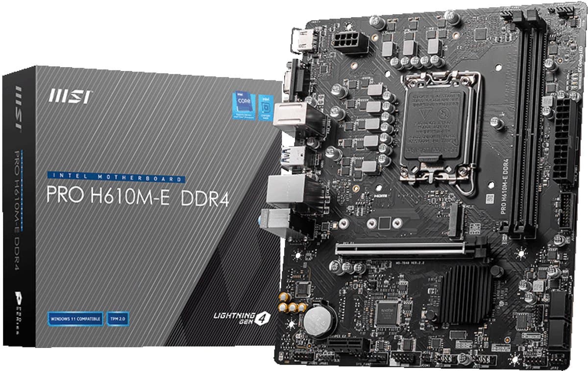 MSI PRO H610M-E DDR4 moederbord Intel H610 LGA 1700 micro ATX