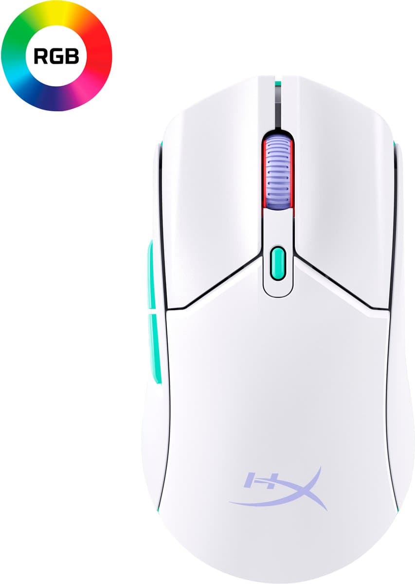 HP HyperX Pulsefire Haste 2 Core Wls - Gaming Muis - Wit - RGB