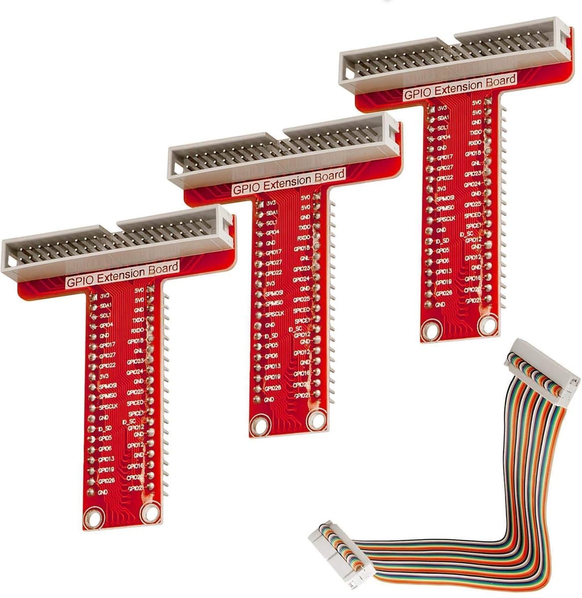AZDelivery 3 x 40 Spelden GPIO Breakout Board en compatibele lintkabel compatibel met Raspberry Pi Inclusief E-Book!