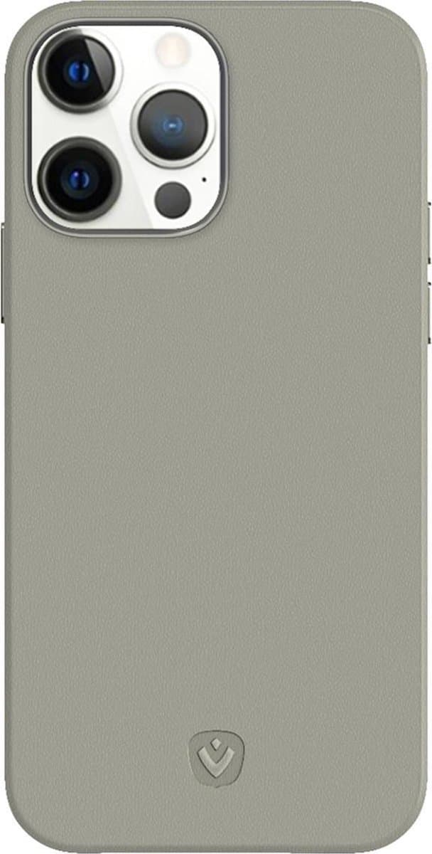 Valenta - Back Cover Snap Luxe - Leer - Grijs - iPhone 13 Pro Max