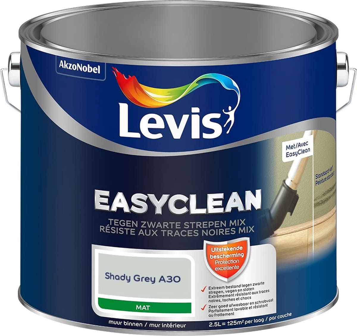 Levis - Easyclean Tegen Zwarte Strepen Mix - Shady Grey A30 - Mengverf - 2,5 L